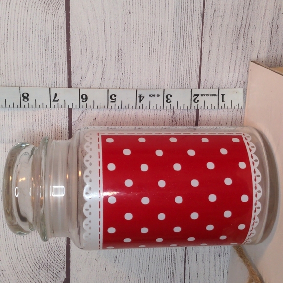 Anchor Hocking Christmas Red & White Polka Dot‎ Glass Canister Apothecary… - Picture 8 of 8